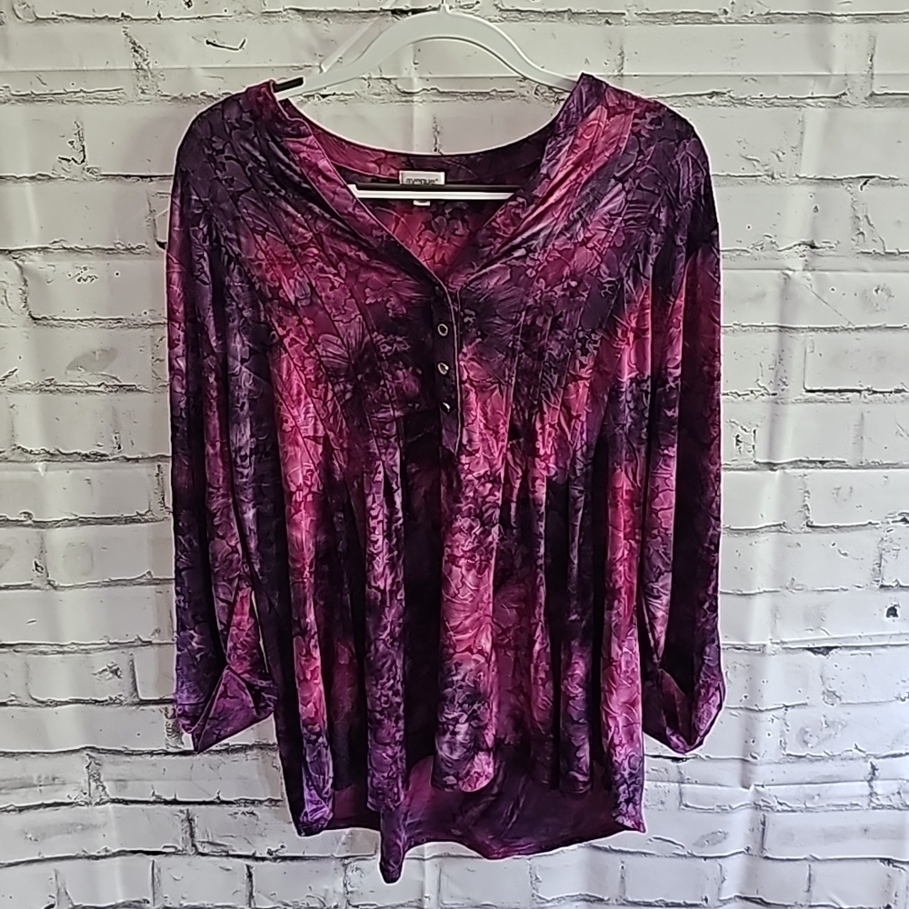Muted purple and pink top